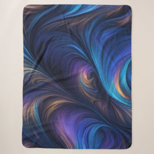 Colourful Blue Swirl Pattern Sherpa Blanket