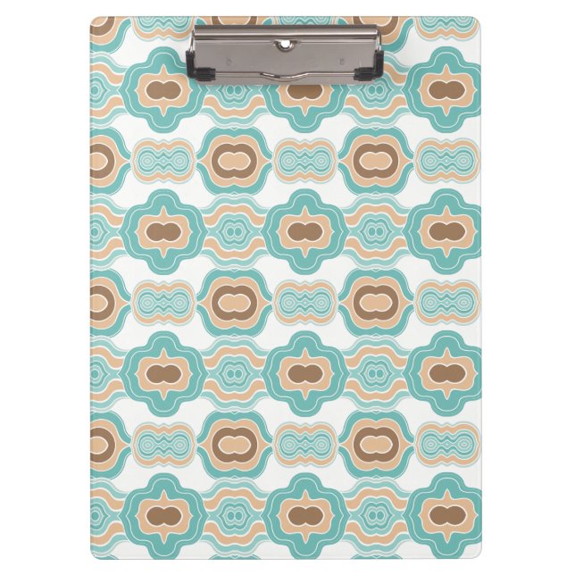 Colourful blue/tan/brown medallion clipboard (Front)