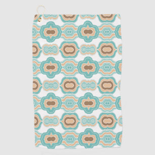 Colourful blue/tan/brown medallion golf towel