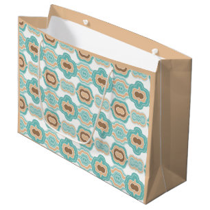 colourful blue/tan/brown medallion large gift bag