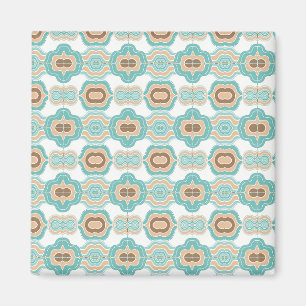 Colourful blue/tan/brown medallion magnet