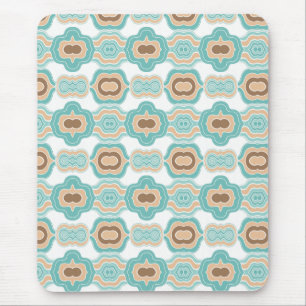 Colourful blue/tan/brown medallion mouse mat