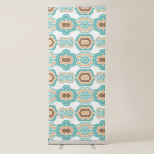 colourful blue/tan/brown medallion retractable banner