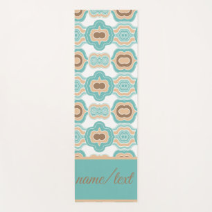 colourful blue/tan/brown medallion yoga mat