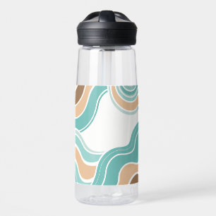 Colourful blue/tan/brown wavy water bottle