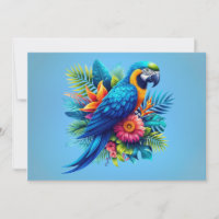 Colourful, blue tropical macaw