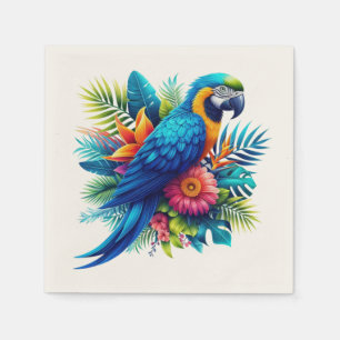 Colourful, blue tropical macaw  napkin