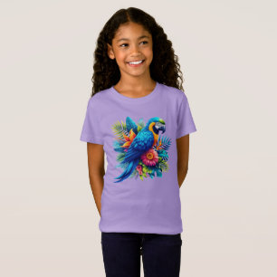 Colourful, blue tropical macaw T-Shirt