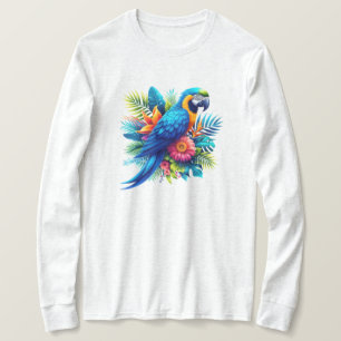 Colourful, blue tropical macaw T-Shirt