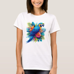 Colourful, blue tropical macaw  T-Shirt