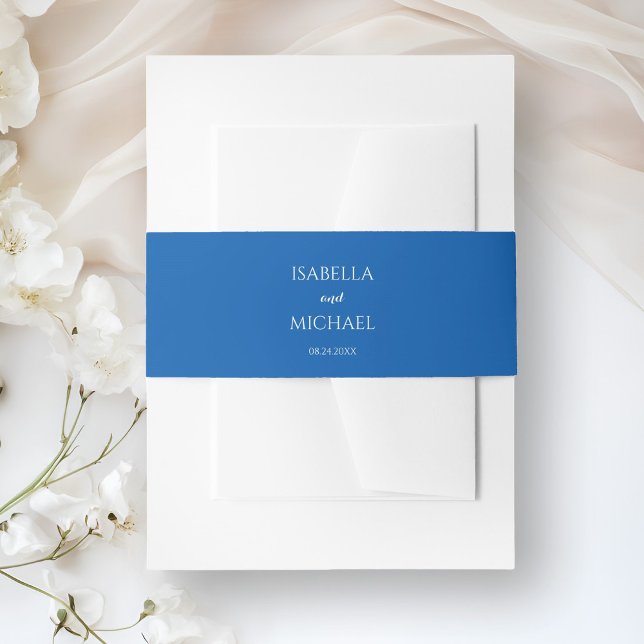 Colourful Blue Wedding Invitation Belly Band (Creator Uploaded)