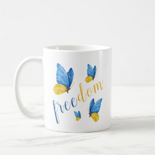 Colourful Blue Yellow Butterfly Coffee Mug