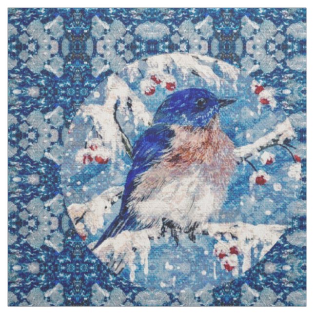 Colourful Bluebird Fabric (Swatch)