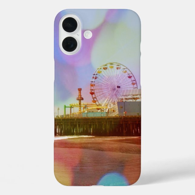 Colourful Blurry Bokeh Santa Monica Pier Case-Mate iPhone Case (Back)