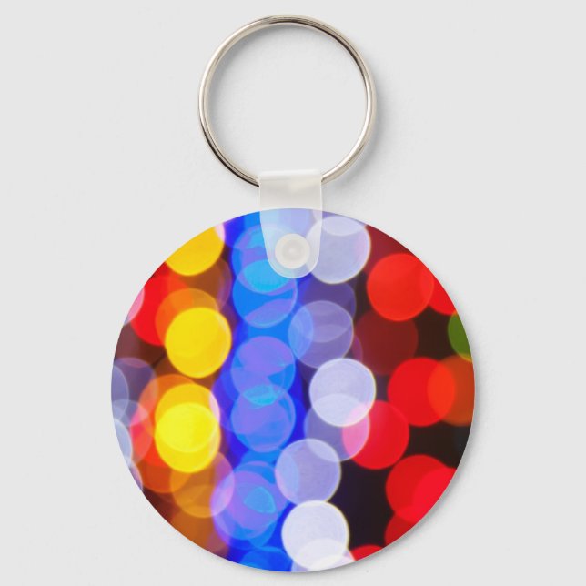 Colourful Blurry Lights Key Ring (Front)