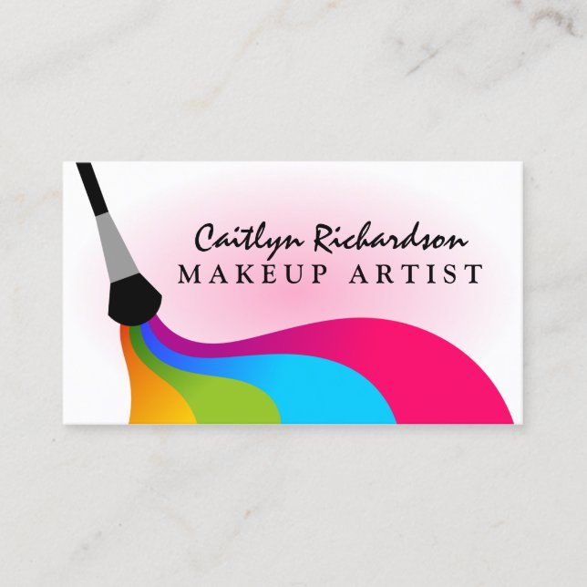 Colourful Blush Makeup Artist Business Card (Front)