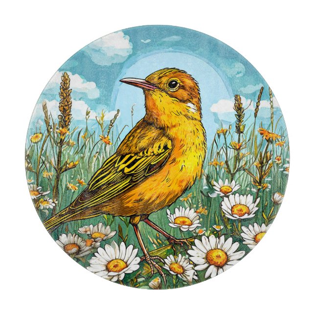 Colourful Blyth's reed warbler Bird Cutting Board (Front)