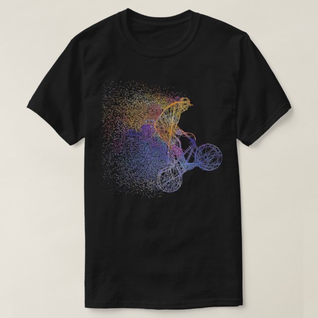 Colourful BMX Art Bicycle Motocross Freestyle Cycl T-Shirt (Design Front)