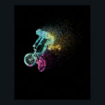 Colourful BMX art bike motocross freestyle bike Poster<br><div class="desc">This cool BMX biker is an eye-catcher on the half pipe and in the skate hall. BMX riders or racers are cool and fun. Downhill is extreme sports and really fun.</div>