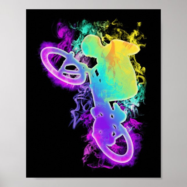 Colourful BMX Bike Boys Girls Bicycle Poster (Front)