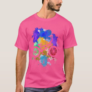 Colourful Bmx Bike Stunt Bicycle Trick Jumping Bmx T-Shirt
