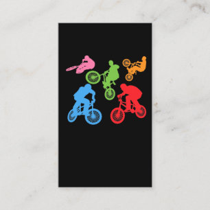 Colourful BMX Biker Boys Freestyle Cycling Business Card