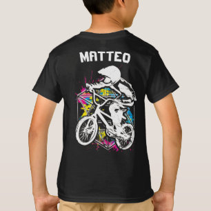 Colourful Bmx Biker - Personalised Bmx T-shirt