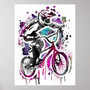 Colourful Bmx Poster - Bmx Bike Bicycle - Retro