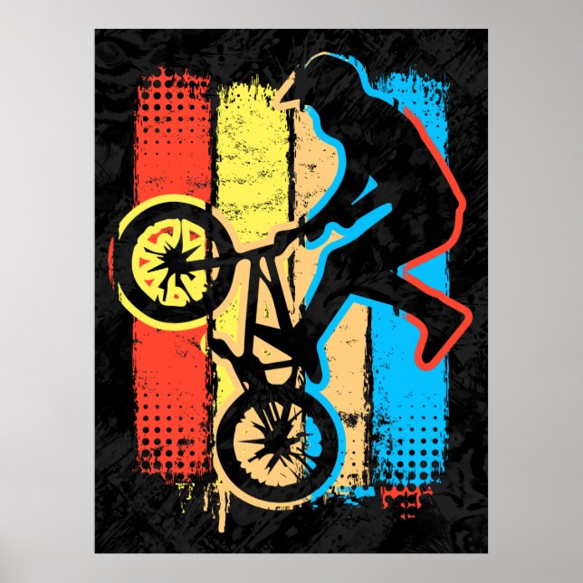 Colourful Bmx Poster - Bmx Bike - Bmx Bicycle (Front)
