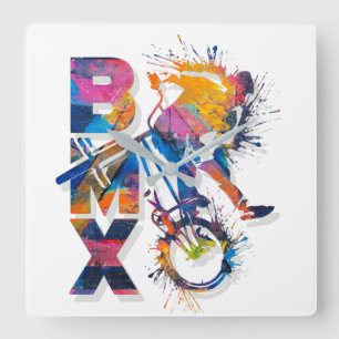 Colourful Bmx Wall Clock