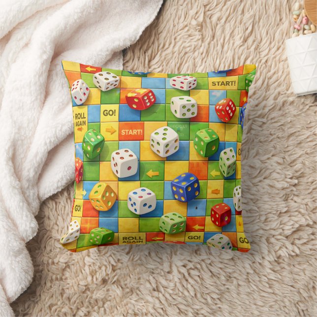 Colourful board game dice pattern design cushion (Blanket)