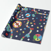 Colourful Board Game Pattern Wrapping Paper