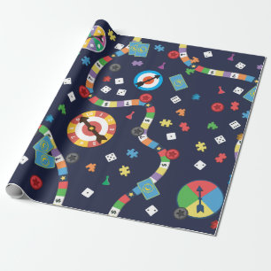 Colourful Board Game Pattern Wrapping Paper