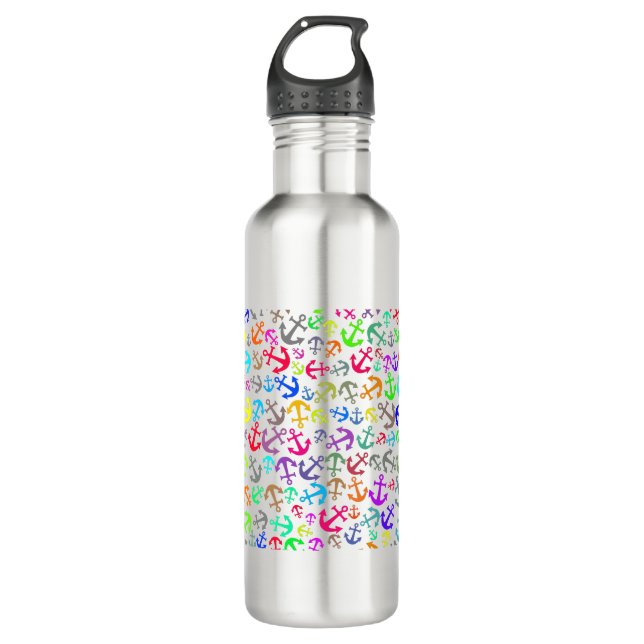 Colourful Boat Anchor Pattern 710 Ml Water Bottle (Front)
