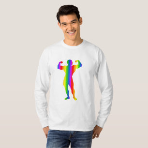 Colourful Bodybuilding Rainbow Long Sleeve T-Shirt