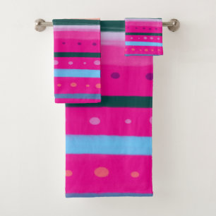 colourful Bohemian Abstract Art Bath Towel Set