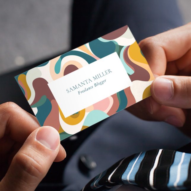 Colourful Bohemian Abstract Swirls Pattern Business Card (Creator Uploaded)