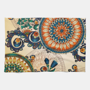 Colourful Bohemian Boho MOD Hippy Chic Pattern Tea Towel
