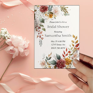 Colourful Bohemian Floral Bridal Shower Invitation
