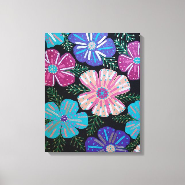 Colourful Bohemian Floral Canvas Print (Front)