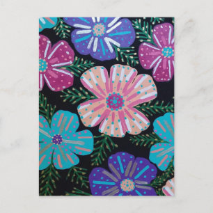 Colourful Bohemian Floral Postcard