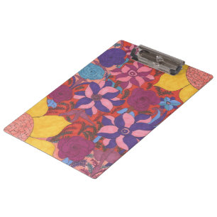 Colourful Bohemian Floral Print Clipboard