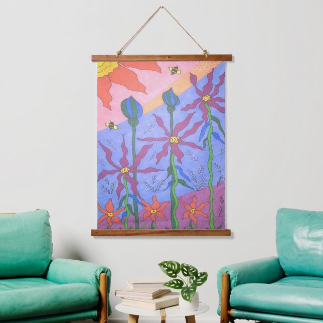 Colourful Bohemian Garden Art Hanging Tapestry (Living Room)