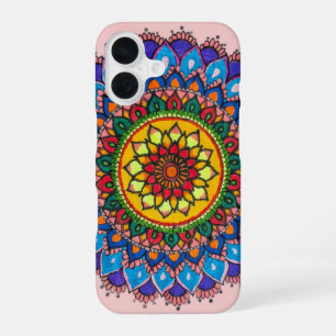Colourful Bohemian Mandala Flower iPhone 16 Case