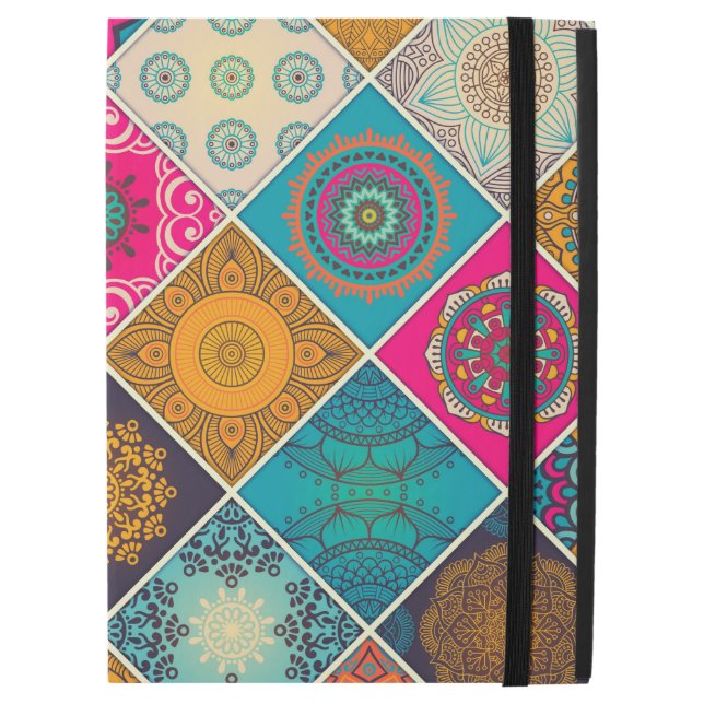 Colourful Bohemian Mandala Patchwork iPad Pro 12.9" Case (Front Closed)