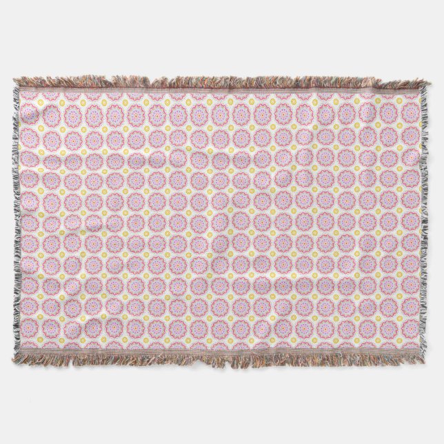 Colourful bohemian ornamental design throw blanket (Front)