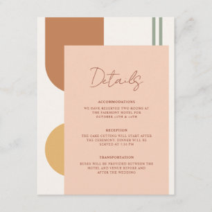 Colourful Bohemian Terracotta Arch Wedding Details Enclosure Card