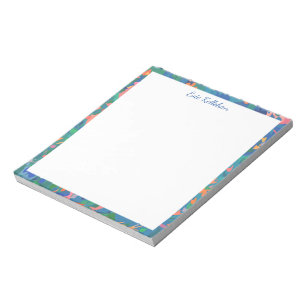 Colourful Boho Abstract Shapes Personalised Notepad