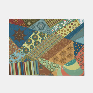 Colourful BoHo Chic Quilt Design Doormat