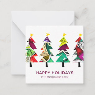 Colourful Boho Christmas Trees Pattern Card